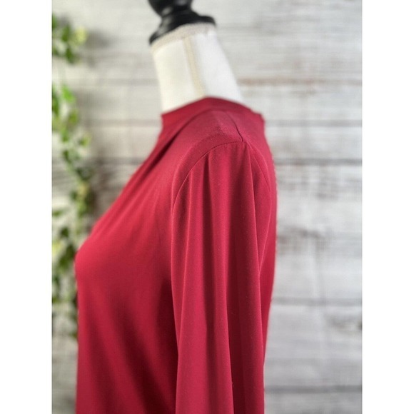 Chico's Blouse Shirt Blouse Lot of 2 size 4 6 0 Red Black Stretch Career Modest - Picture 7 of 16